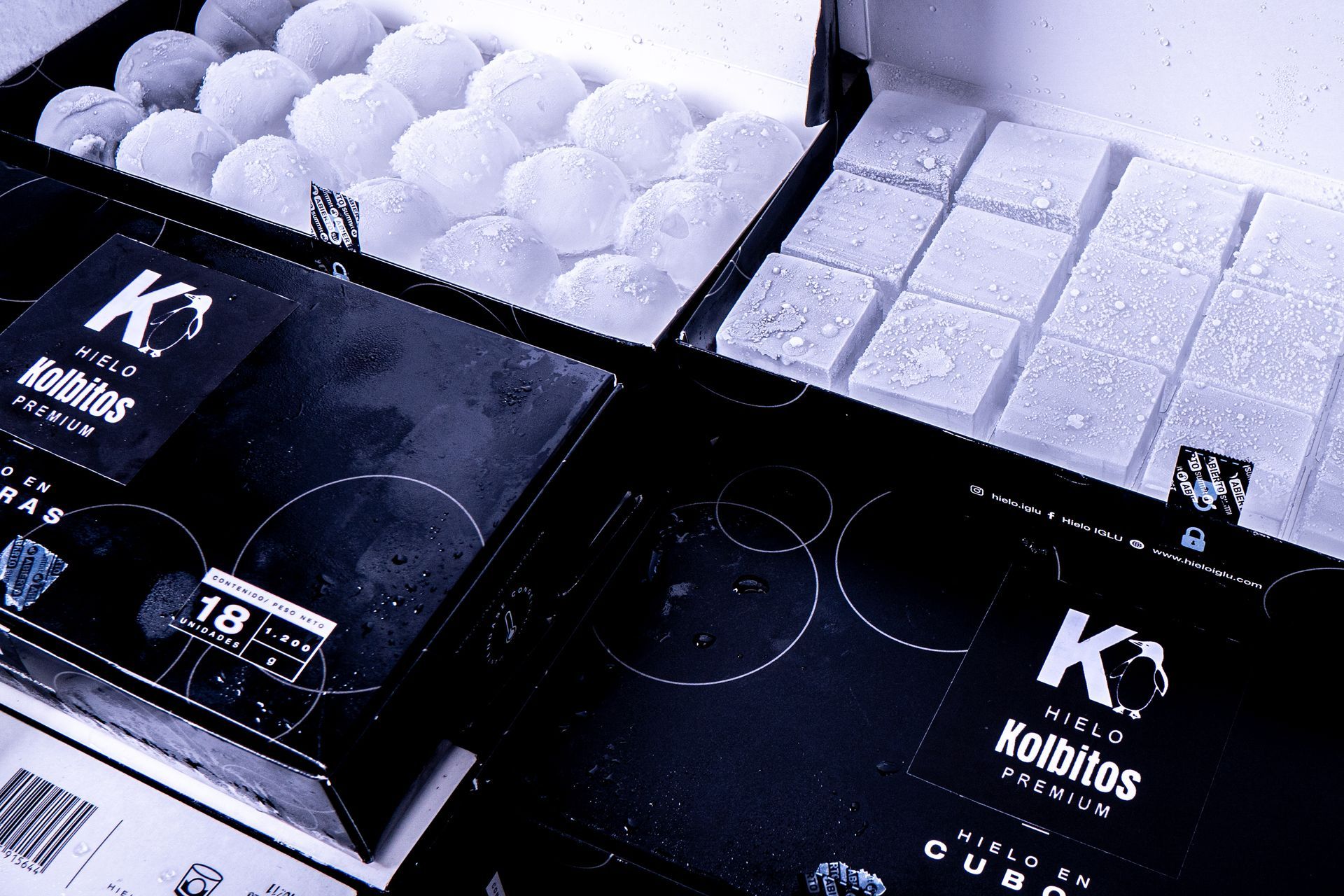 Hielo premium: hielo en esfera, hielo en cubo, hielo collins