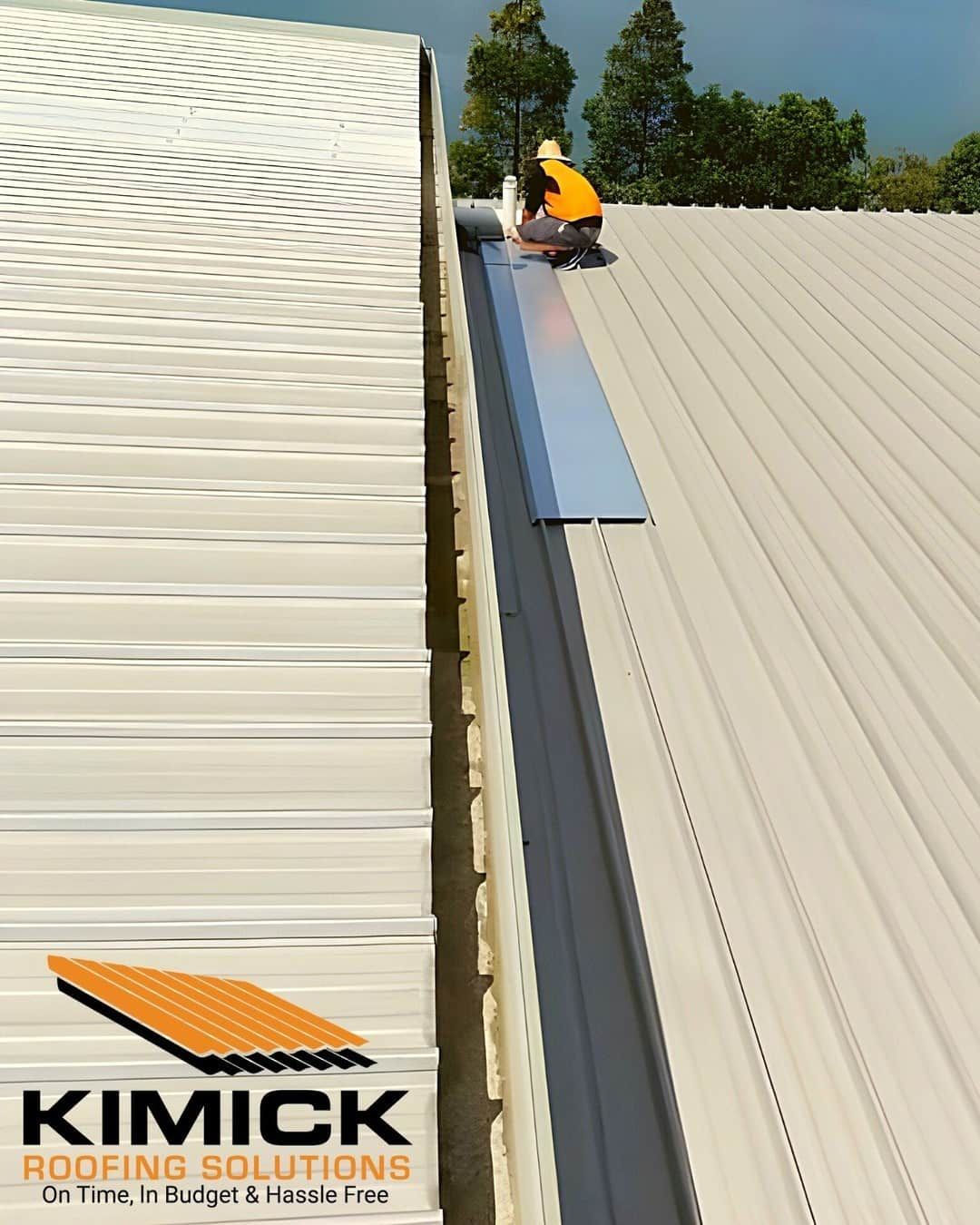 A Man Is Working On The Roof — Kimick Roofing Solutions In Blacktown, NSW