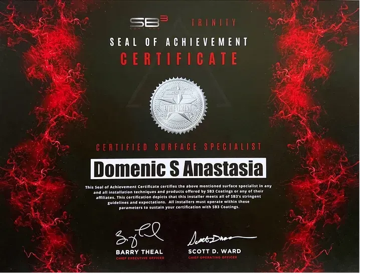 a seal of achievement certificate for domenic s anastasia