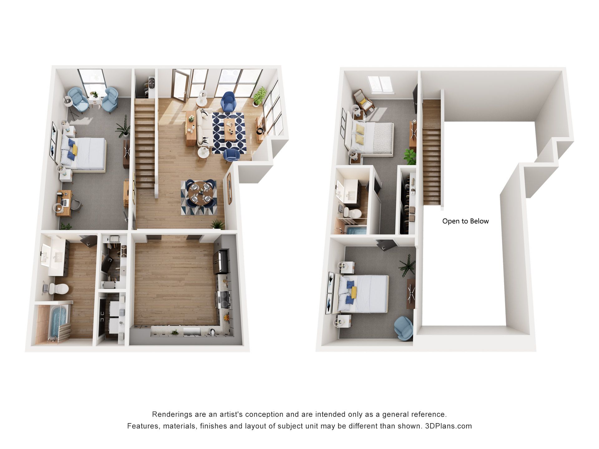 It is a 3d floor plan of a house.