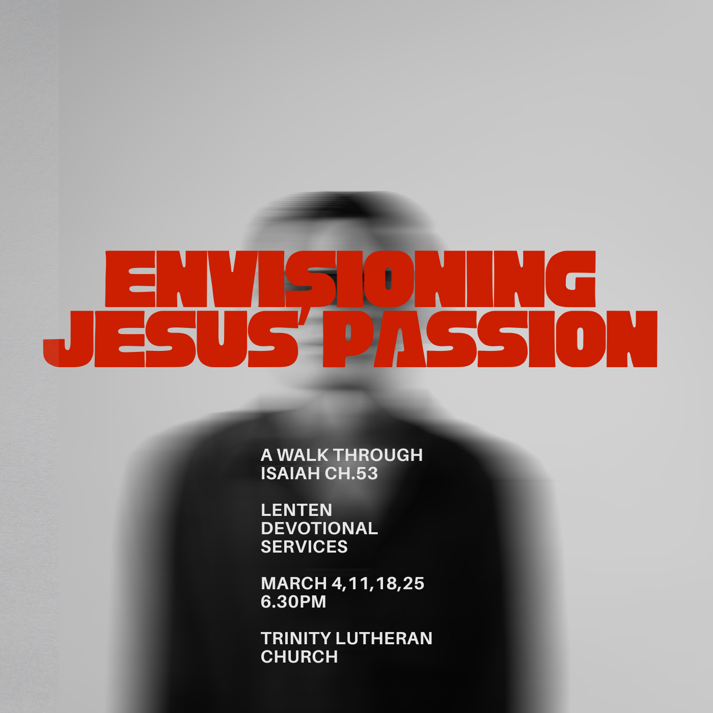 Ash Wednesday at Trinity: Cross made of ash, with hand. Fellowship meal and worship event.