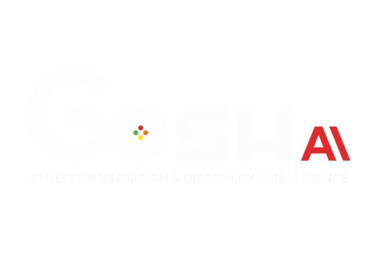 GOSH AI logo with four colored hexagons inside a circle, and the letters GOSH in light green. AI in red.