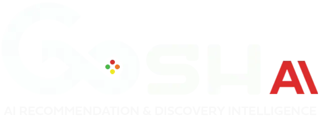 White GOSH AI logo screen with multicolored dots and red “AI” text on the right