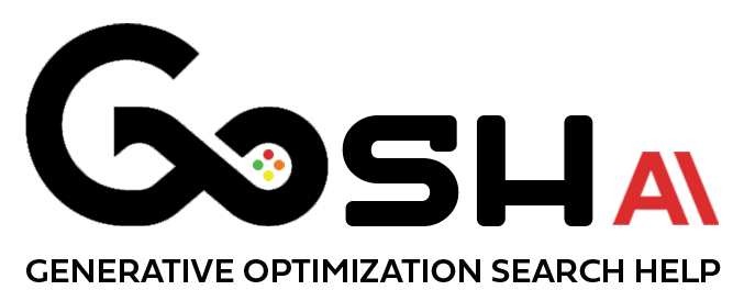 Logo: GOSH with four colored dots in the 'O', followed by