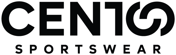 A black and white logo for cento sportswear