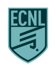 The logo for ecnl is a shield with a hockey stick on it.