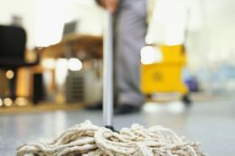 One of our cleaning service company employees at work in Wellington