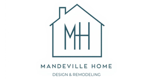 Mandeville Home logo: House outline with teal MH initials; text