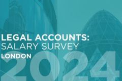 A poster for the legal accounts salary survey in london.