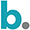 A blue letter b with a circle in the middle on a white background.