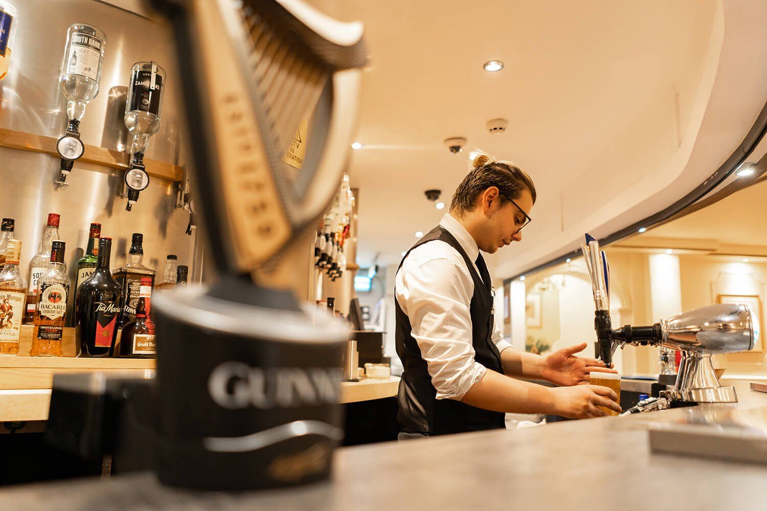 Barman at the Four Seasons Bar