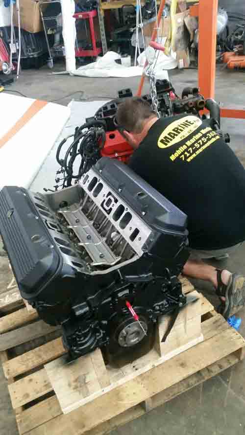 Installing New Boat Engine — Lancaster, PA — Marine Plus LLC