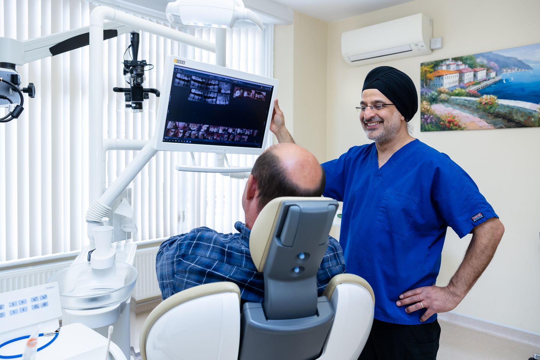 Corporate photography reading, male dentist