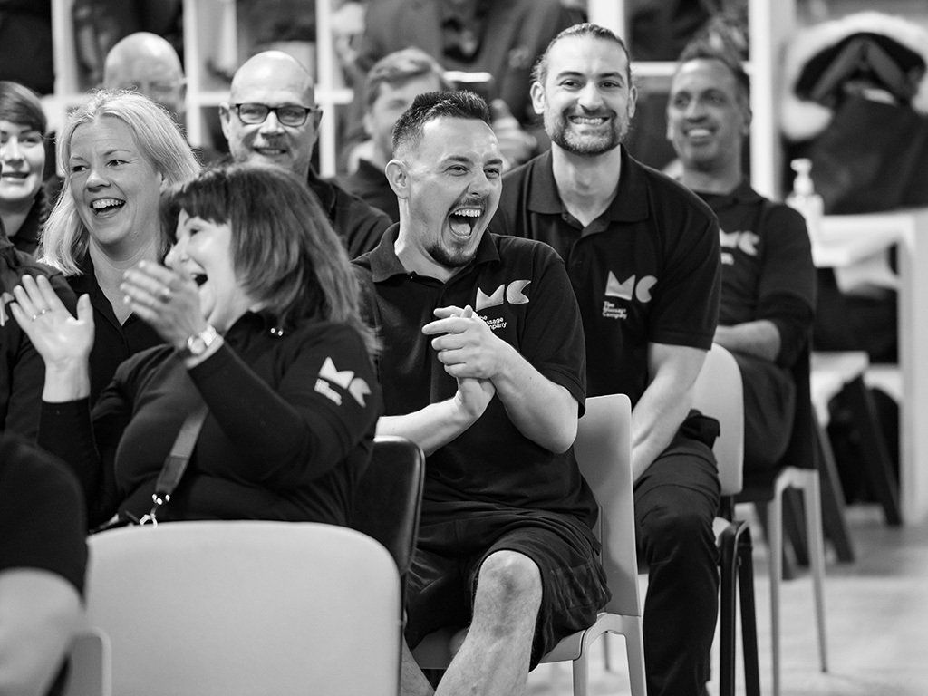Event photographer Reading audience laughing