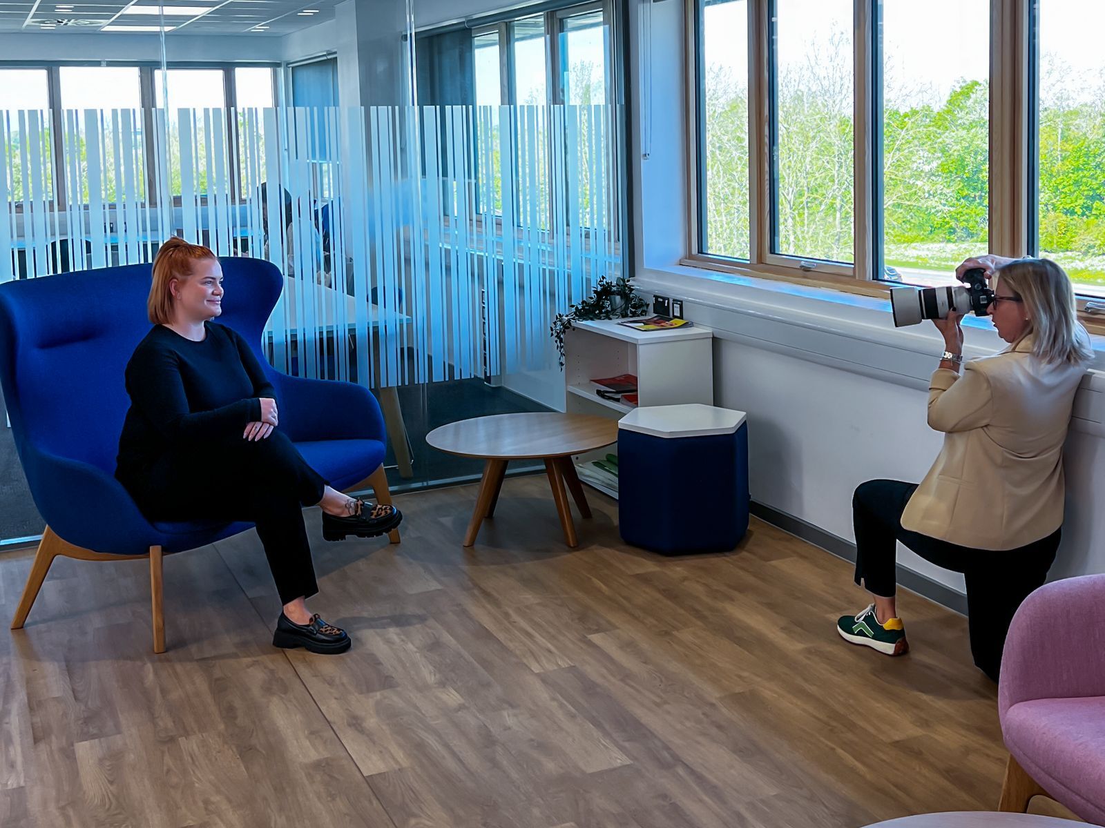 Professional photography Reading, headshot being taken in office