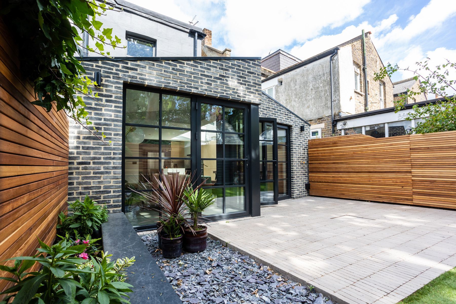 property photography berkshire, outside of london terraced property with modern crittal doors