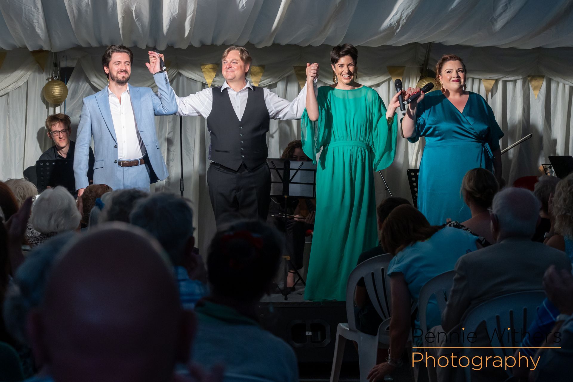 event photography reading, photo of 4 west end actors on stage