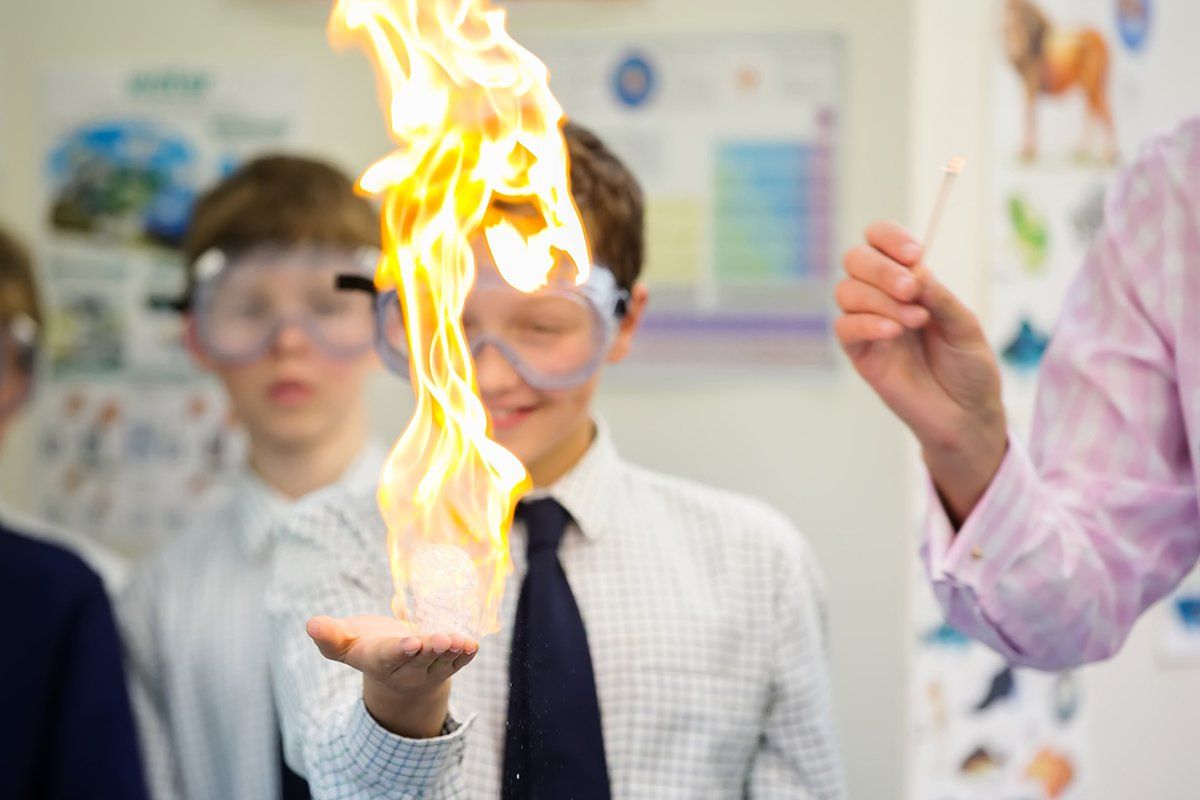 School marketing photography, science experiment