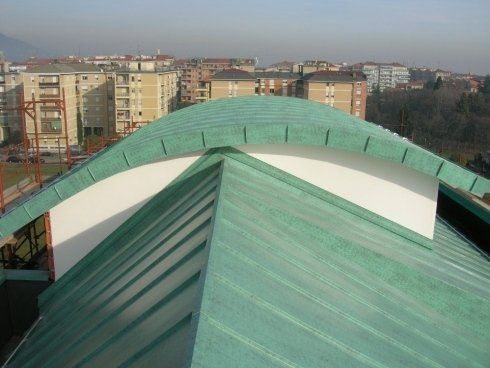 copertura in alluminio Vestis verde con doppia aggraffatura