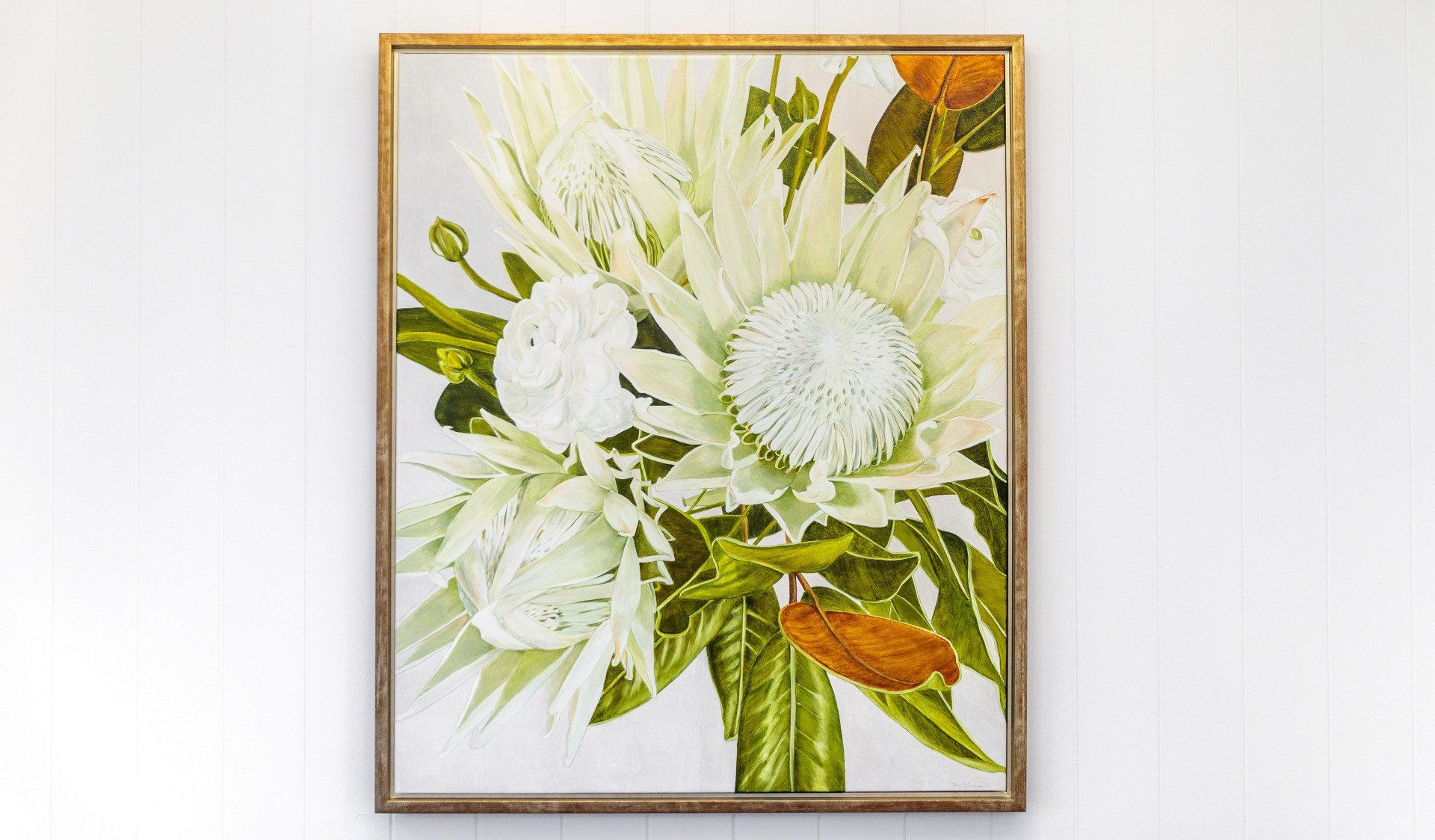 framed painting of flowers