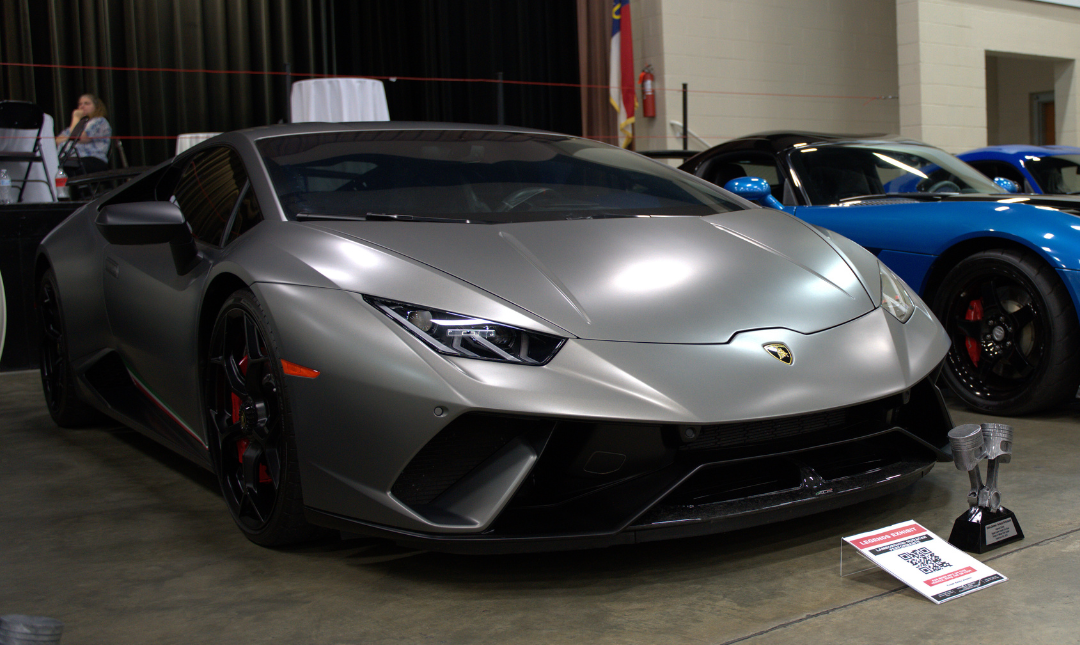 sleek silver sports car