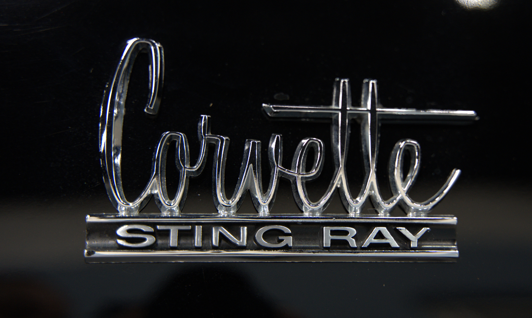 Detail of Corvette StingRay nameplate 
