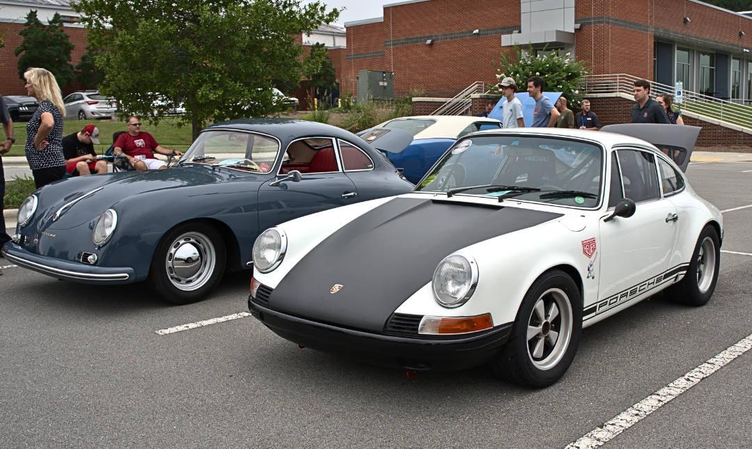 Classic Porsche and VW at car show