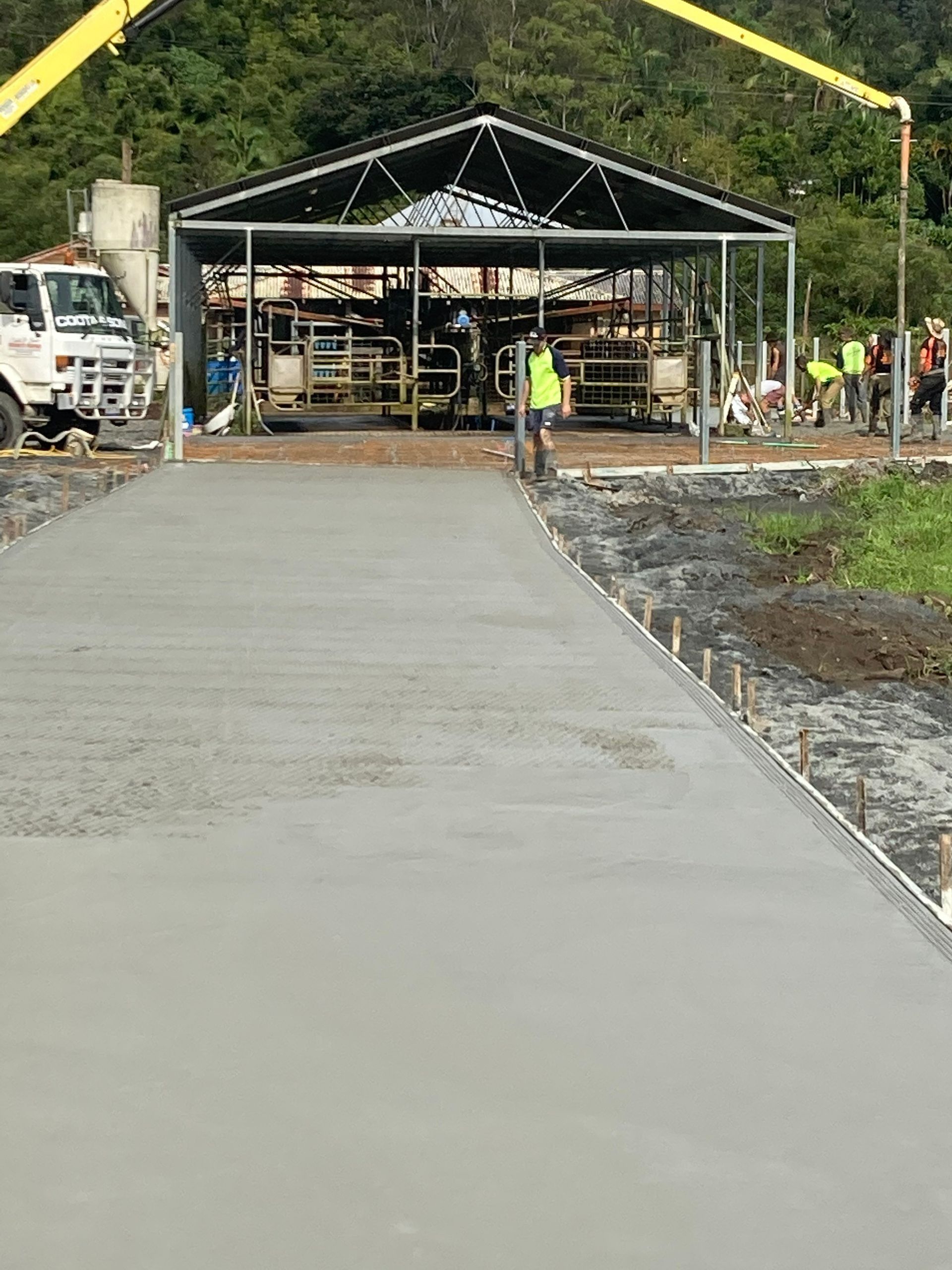 Newly Poured Concrete Path Leading to a Metal-framed — Northern Rivers Concrete Construction in Pimlico, NSW