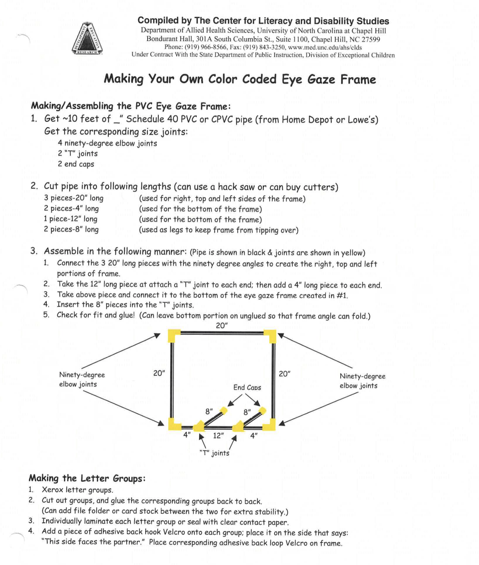 Make your own  Color Coded Eye Gaze frame.