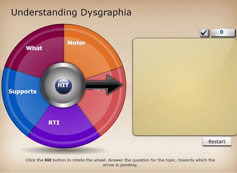 understanding dysgraphia, screenshot of online game