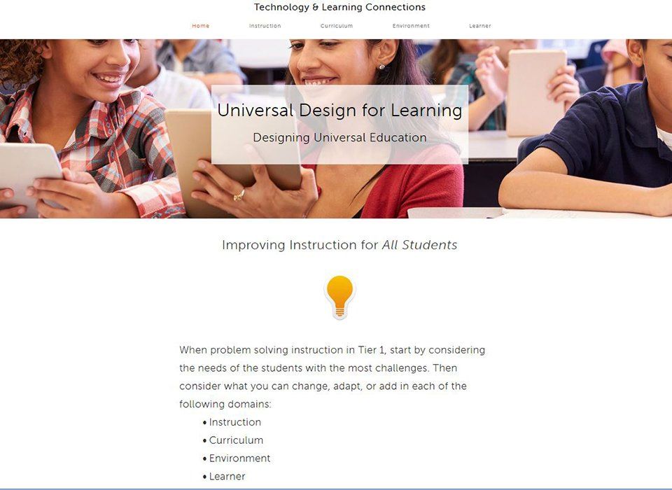 screenshot of module on designing universal instruction