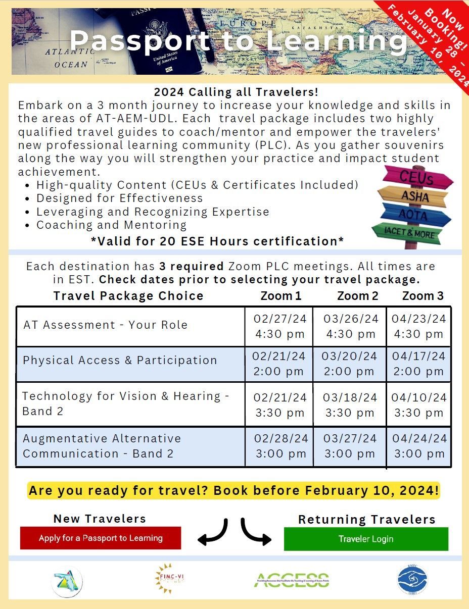 screenshot of  February 2024 passport to learning flyer.