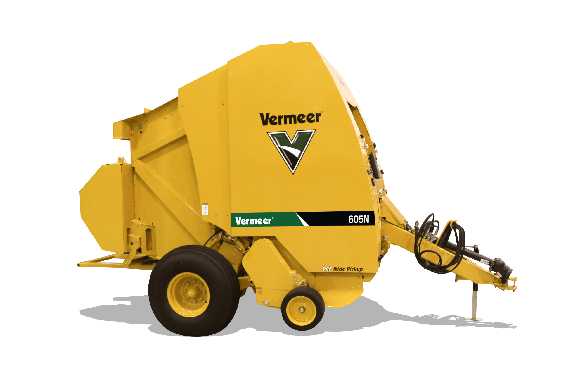 Yellow Vermeer hay baler.