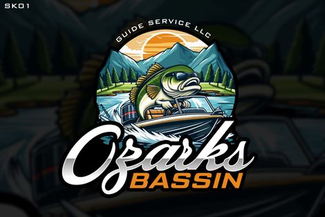 A logo for a fishing company with a fish in a boat.
