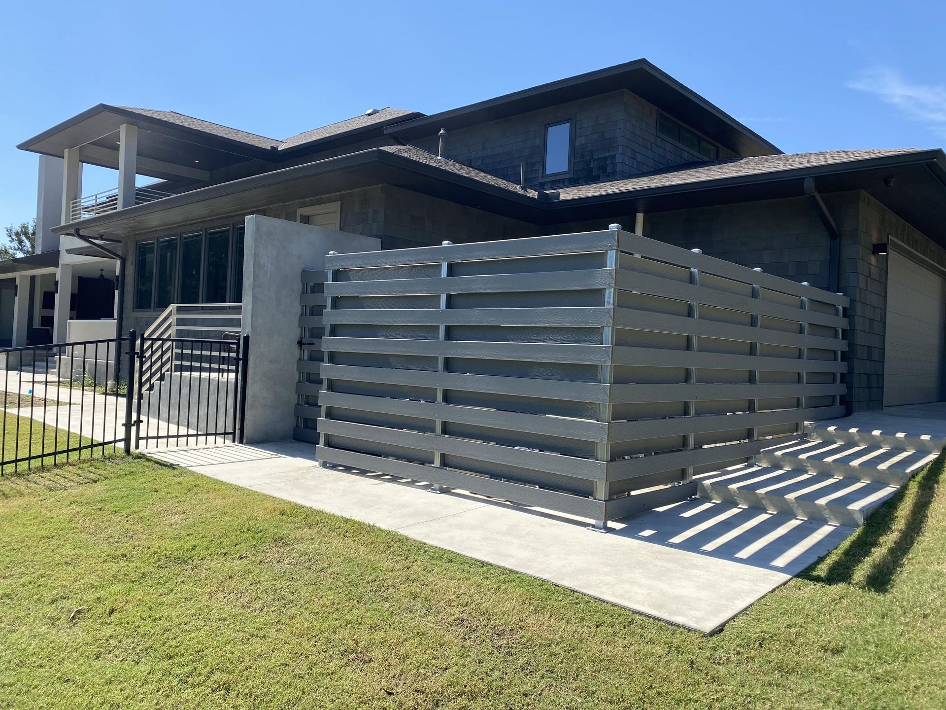 Fence around modern house