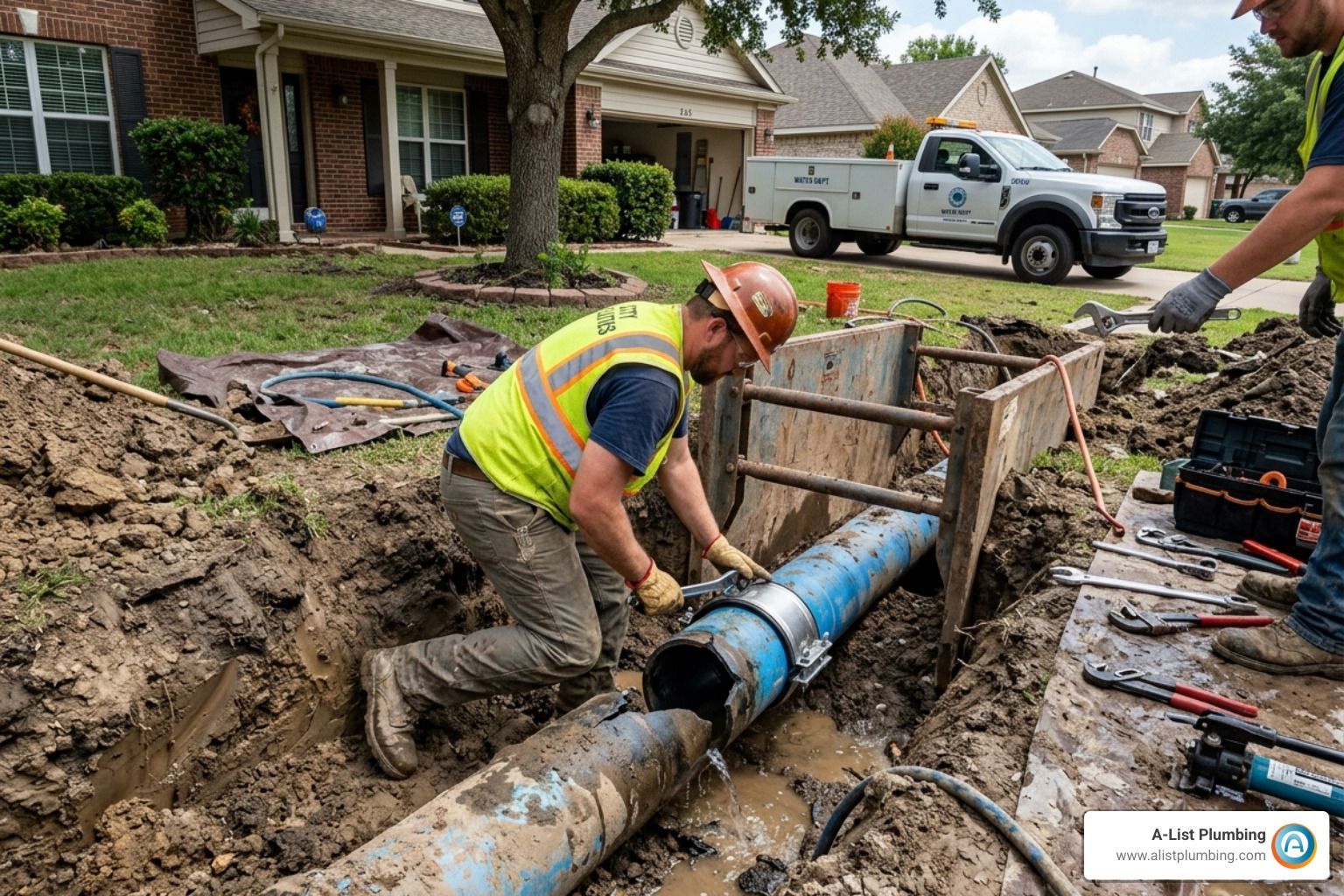 repair outside water pipe