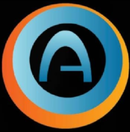 The letter a is in a blue and orange circle