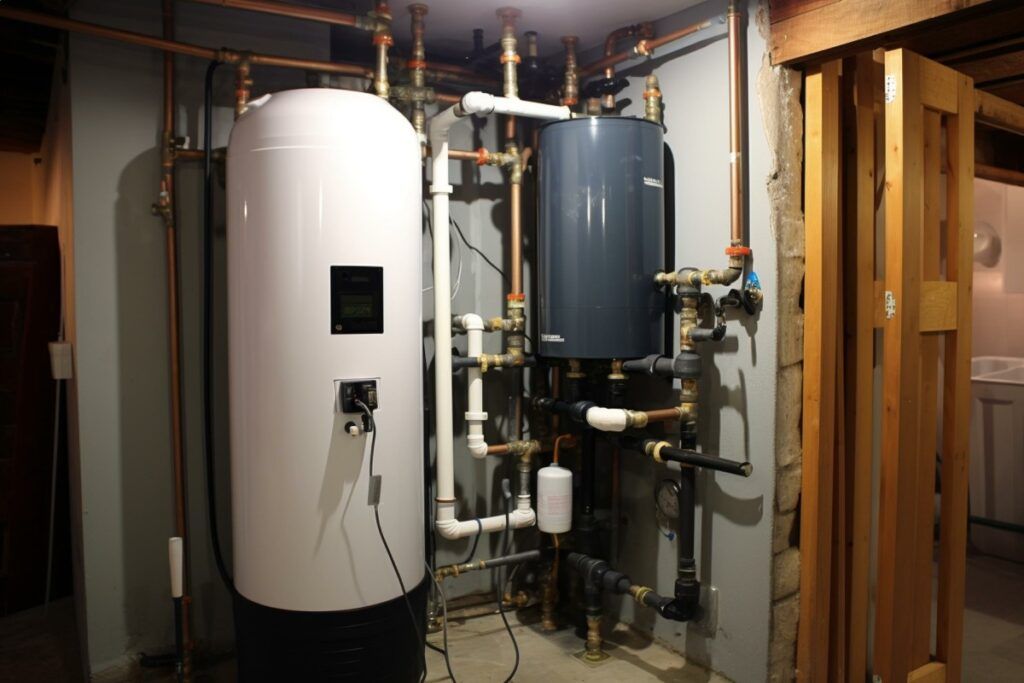 Water softener system in a home