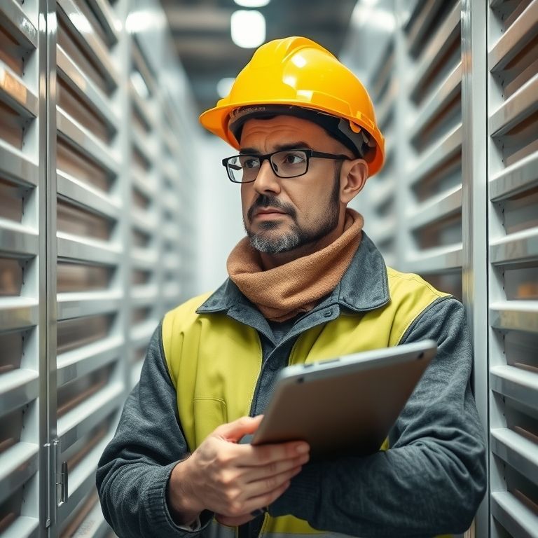 Empleado haciendo inventario físico