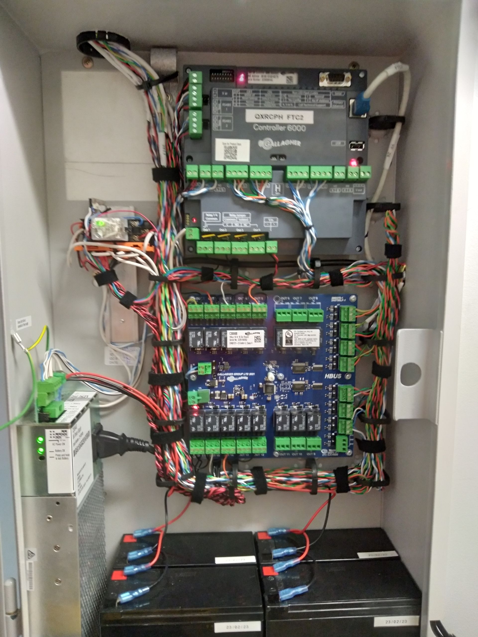 A very large electrical box with a lot of wires coming out of it.