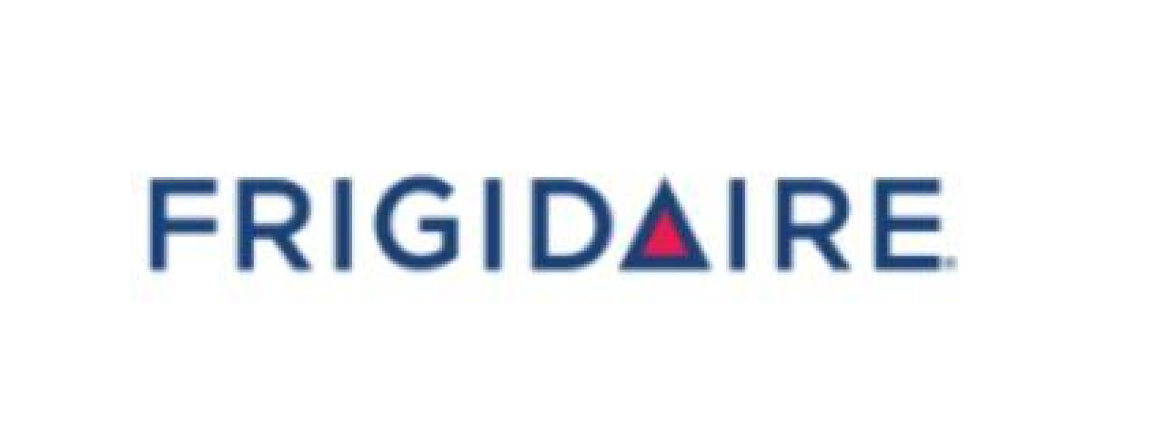 Frigidaire logo in dark blue text with a red triangle replacing the "I".