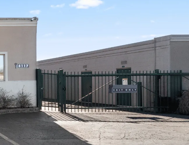 Self storage gate view