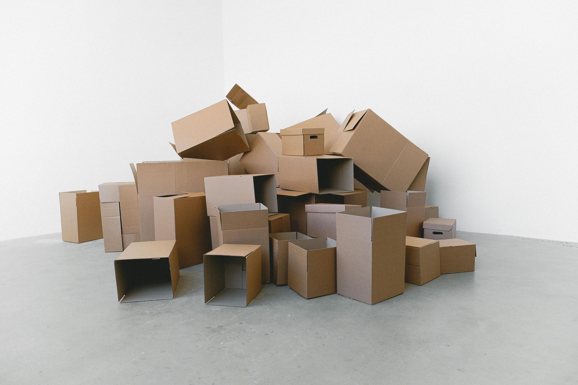 Pile of empty cardboard boxes