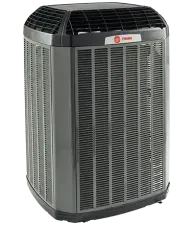 Gray Trane air conditioner unit.