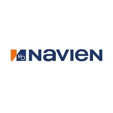Navien logo with orange and blue text on a white background.