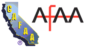 A logo for aaa with a map of california