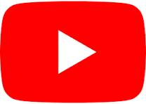 YouTube logo: Red square with rounded corners and a white play button.