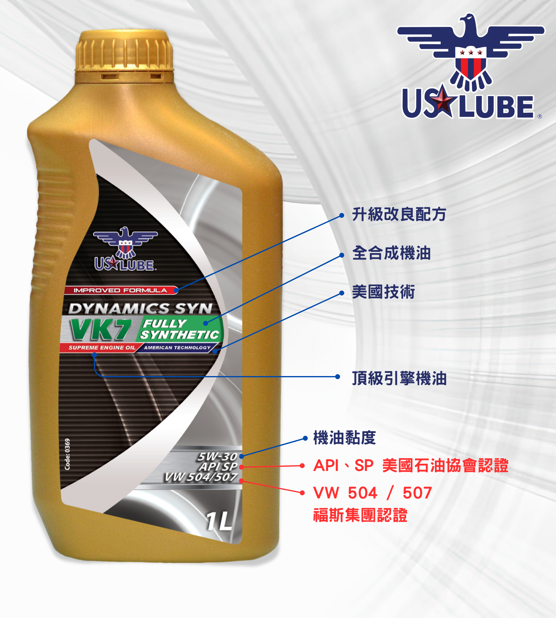 DYNAMICS SYN VK7
全合成長效抑制積碳護理配方機油5W-30