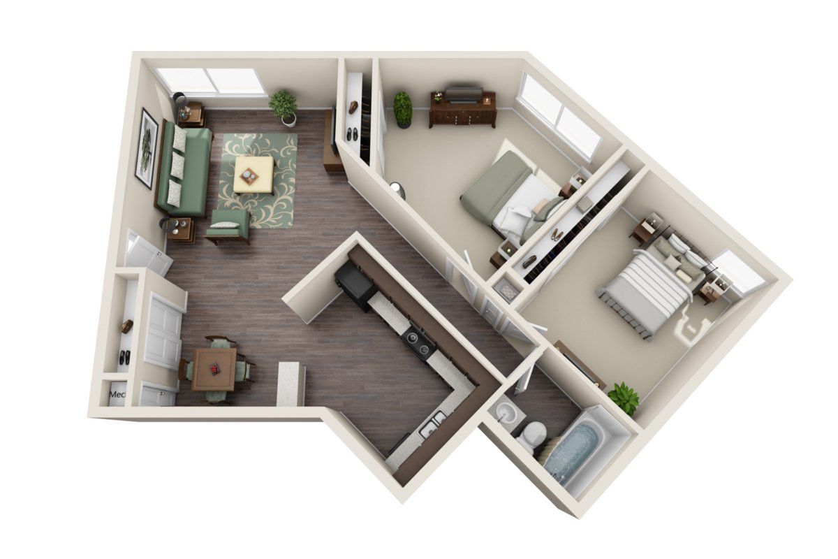 The Iris - 2 Bed 1 Bath | 1100 Sq. Ft.