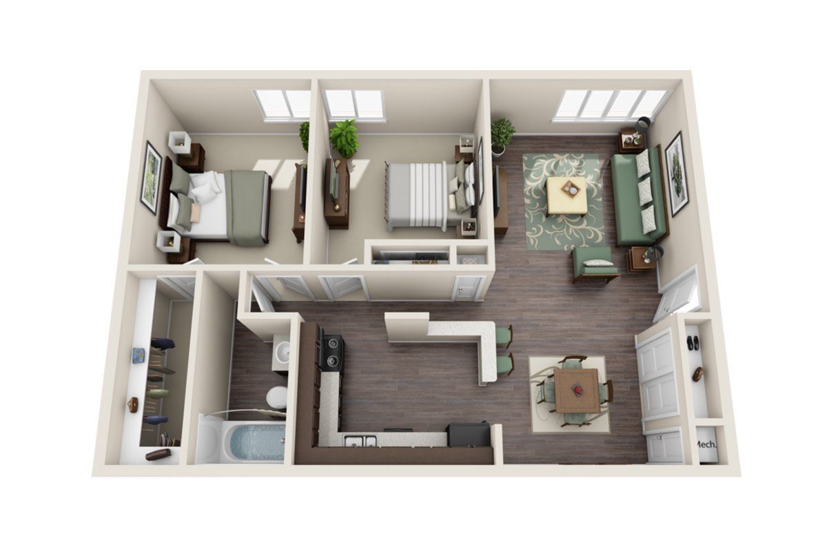 The Lilac - 2 Bed 1 Bath | 900 Sq. Ft.